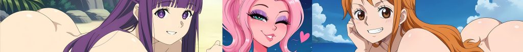 Pinku.ai prompt website banner Fern, Belle Delphine and Nami